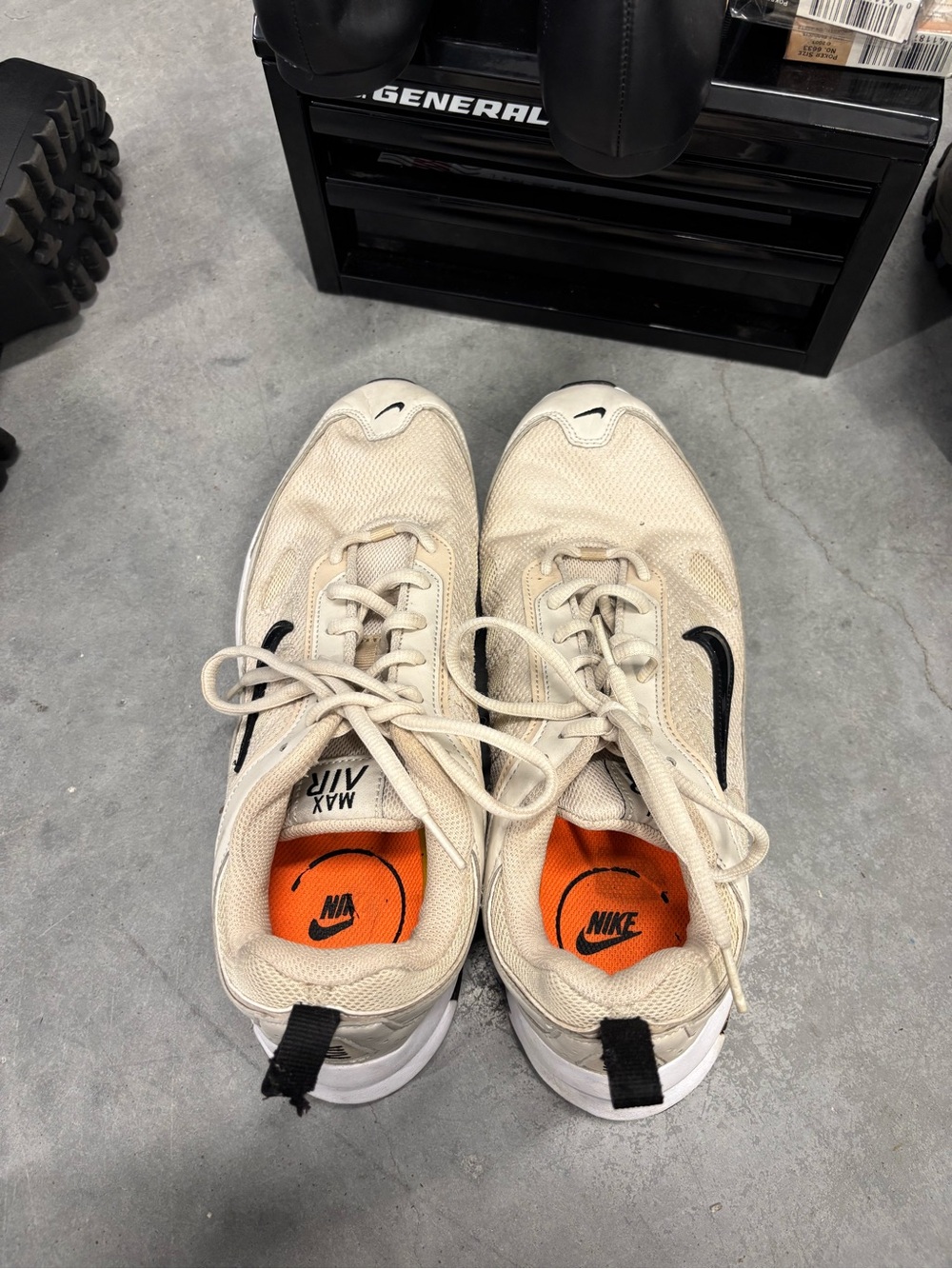 Nike Women’s Cream Sneakers with Black Swoosh